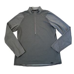 Patagonia Capilene Level 3 Middleweight Pullover Mens Sz L 1/2 Zip Gray Stripe
